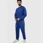 Адаптивний чоловічий костюм (світшот + штани) на блискавках PLUS PLUS (синій) 3