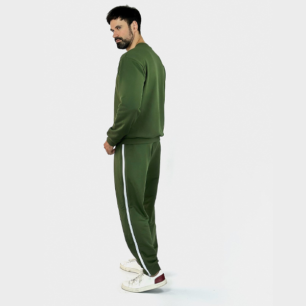 Адаптивный мужской костюм (свитшот + брюки) на молниях PLUS PLUS (хаки) 3