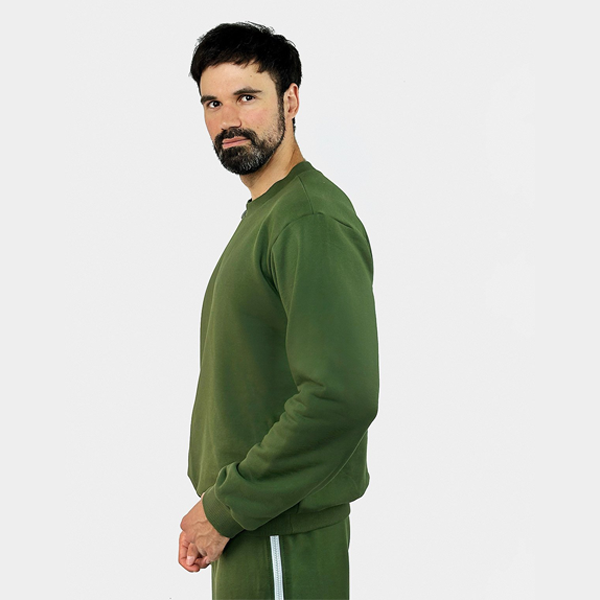 Адаптивный мужской костюм (свитшот + брюки) на молниях PLUS PLUS (хаки) 7