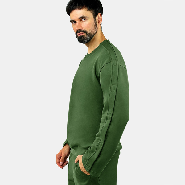 Адаптивный мужской костюм (свитшот + штаны) на липучках PLUS PLUS (хаки) 4