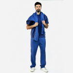 Адаптивний чоловічий костюм (світшот + штани) на липучках PLUS PLUS (синій) 8