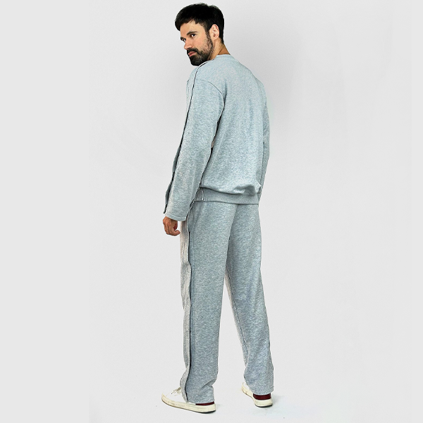 Адаптивный мужской костюм (свитшот + штаны) на липучках PLUS PLUS (меланж) 5