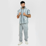 Адаптивный мужской костюм (свитшот + штаны) на липучках PLUS PLUS (меланж) 8