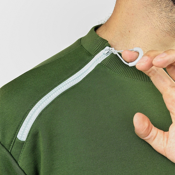 Адаптивний чоловічий світшот з блискавкою на комірі PLUS PLUS (хакі) 3