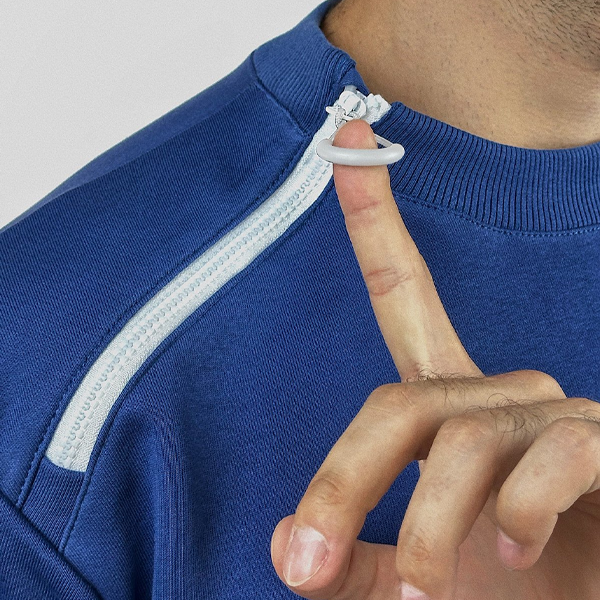 Адаптивний чоловічий світшот з блискавкою на комірі PLUS PLUS (синій) 2