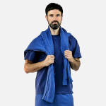 Адаптивний чоловічий костюм (футболка + штани) на липучках PLUS PLUS (синій) 5