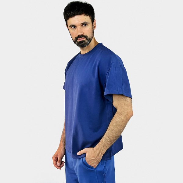 Адаптивний чоловічий костюм (футболка + штани) на липучках PLUS PLUS (синій) 6