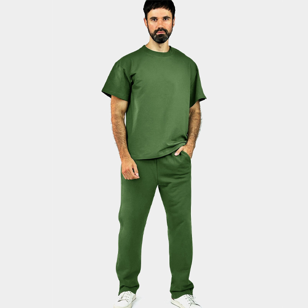 Адаптивний чоловічий костюм (футболка + штани) на липучках PLUS PLUS (хакі) 3