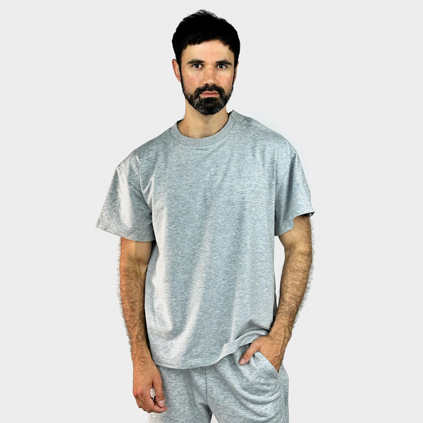 Адаптивний чоловічий костюм (футболка + штани) на липучках PLUS PLUS (меланж) 2