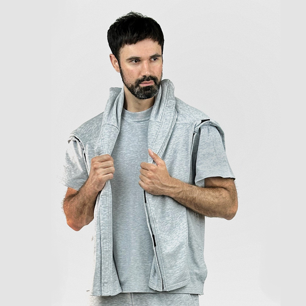 Адаптивний чоловічий костюм (футболка + штани) на липучках PLUS PLUS (меланж) 3