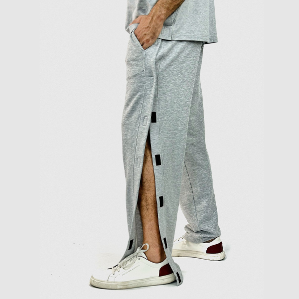 Адаптивний чоловічий костюм (футболка + штани) на липучках PLUS PLUS (меланж) 7