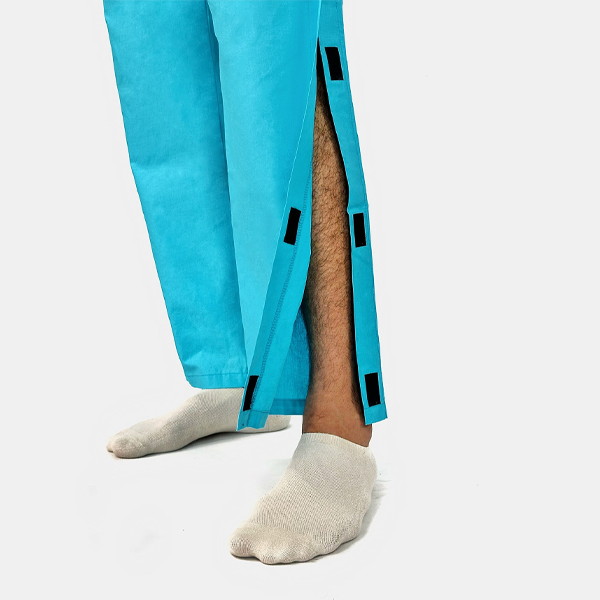 Адаптивний чоловічий костюм (футболка + штани) з бязі на липучках  PLUS PLUS (м'ятно-блакитний) 7