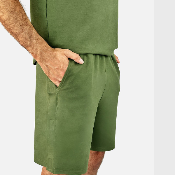 Адаптивний чоловічий костюм (майка + шорти) на липучках  PLUS PLUS (хакі) 6