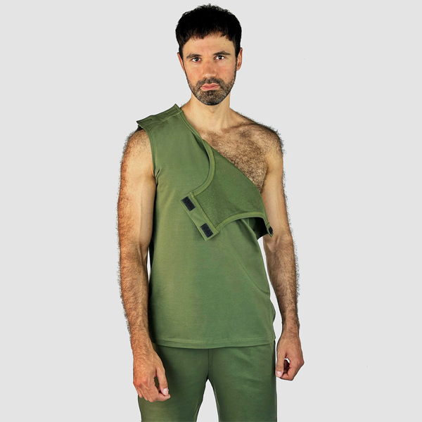 Набір чоловічого адаптивного одягу №2: футболка + дві майки PLUS PLUS (хакі) 5