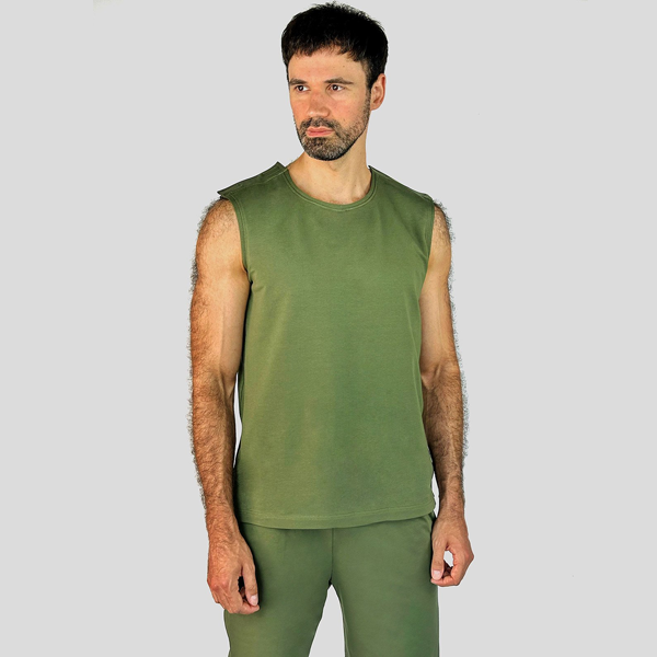 Набір чоловічого адаптивного одягу №5: майка + футболка + шорти + штани + двоє трусів PLUS PLUS (хакі) 9