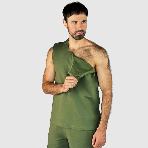 Набір чоловічого адаптивного одягу №5: майка + футболка + шорти + штани + двоє трусів PLUS PLUS (хакі) 10