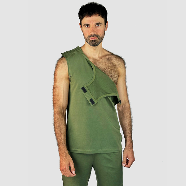 Набір чоловічого адаптивного одягу №5: майка + футболка + шорти + штани + двоє трусів PLUS PLUS (хакі) 11