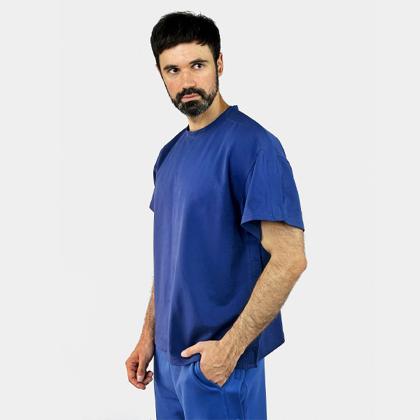 Адаптивна чоловіча футболка на липучках PLUS PLUS (синій) 3