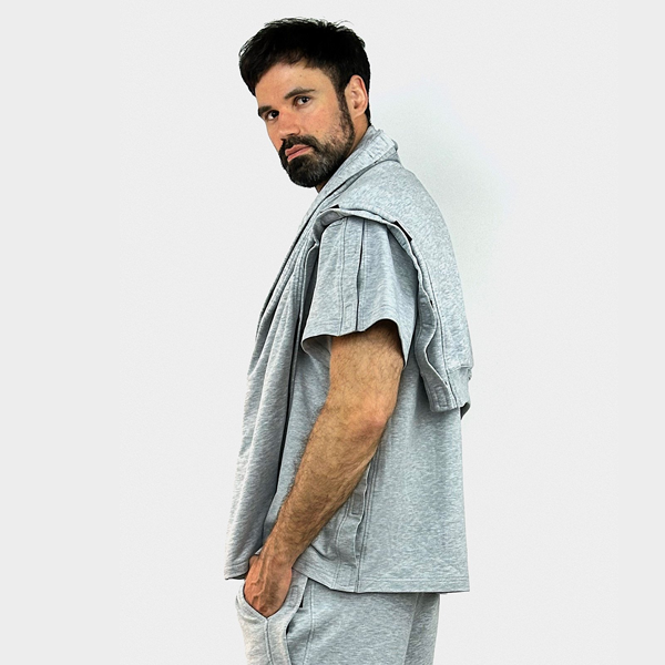 Адаптивная мужская футболка на липучках PLUS PLUS (меланж) 3