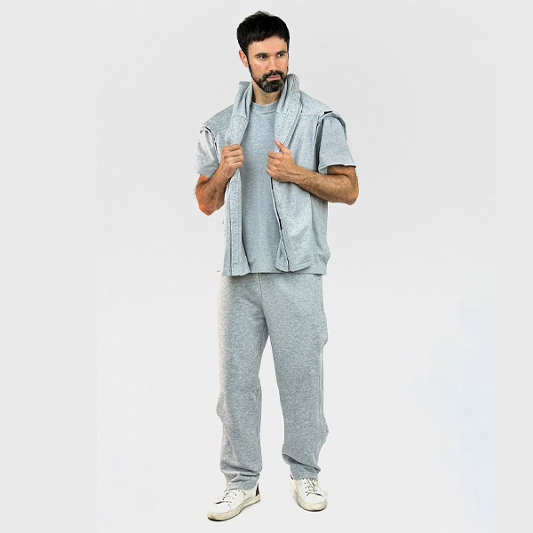 Адаптивная мужская футболка на липучках PLUS PLUS (меланж) 4