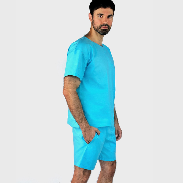 Адаптивні чоловічі шорти з бязі на липучках PLUS PLUS (м'ятно-блакитний) 3