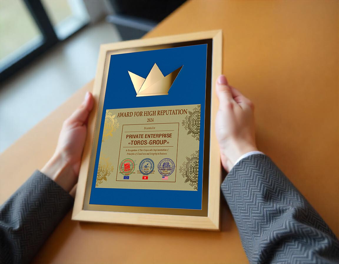 TOROS-GROUP ОТРИМАЛА МІЖНАРОДНУ НАГОРОДУ ВІД AWARDS FOR HIGH REPUTATION! Toros TOROS-GROUP ОТРИМАЛА МІЖНАРОДНУ НАГОРОДУ ВІД AWARDS FOR HIGH REPUTATION!