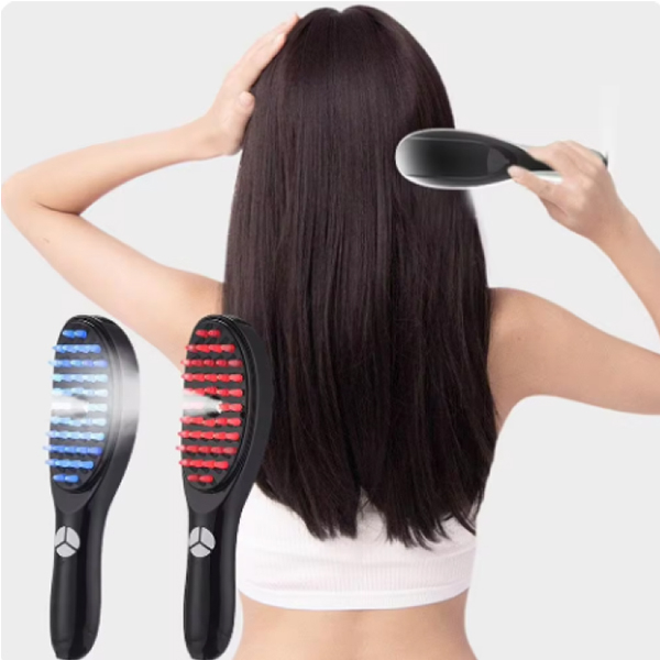 Гребінець зі світлотерапією, вібрацією та розпиленням для посилення росту волосся 7