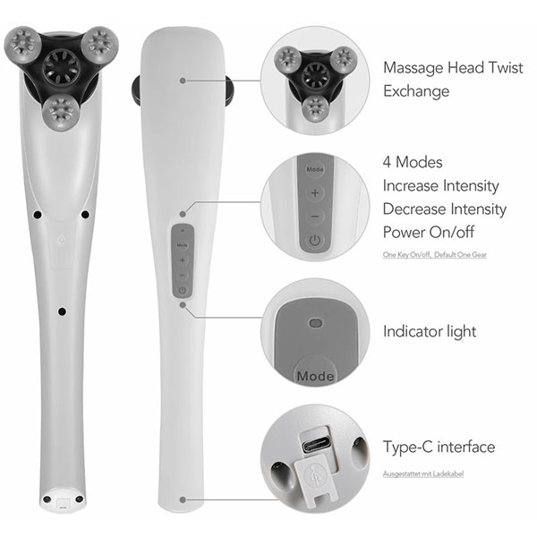 Перкусійний ручний масажер для тіла Naipo XF-5120 4