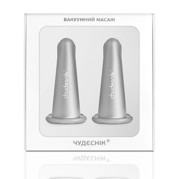 Банки массажные для лица БМП-20 Chudesnik, серебряные 2