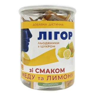 Леденцы Лигор с сахаром со вкусом меда и лимона, банка №50