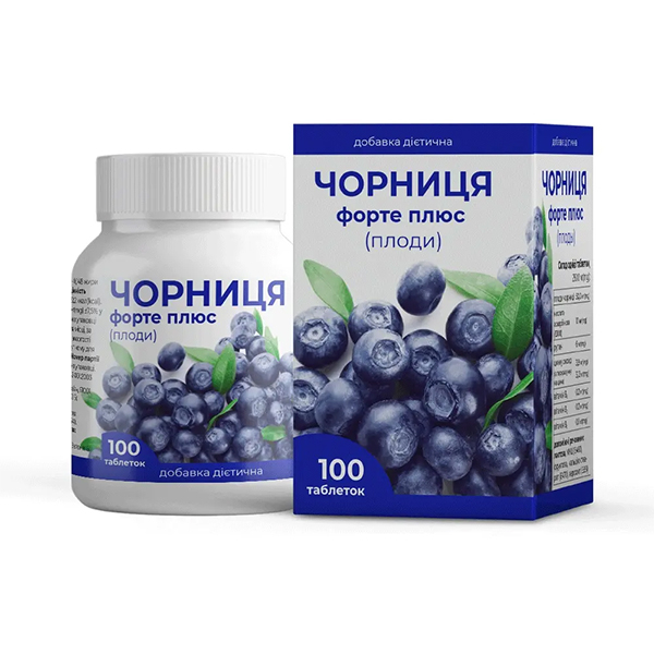 Чорниця форте плюс Enjee таблетки по 0,25 г, №100