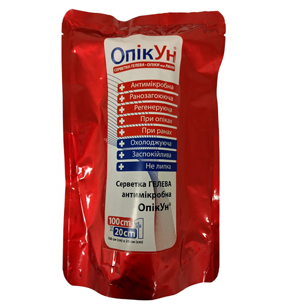 Салфетка гелевая антимикробная "ОпікУн" (100х20 см) №1 - 1 шт.