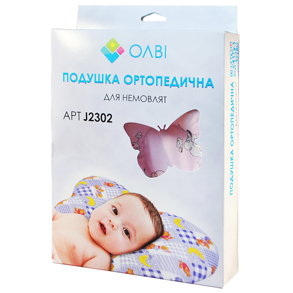 Ортопедична подушка для новонароджених Olvi "Метелик" J2302BOX, в коробці 3