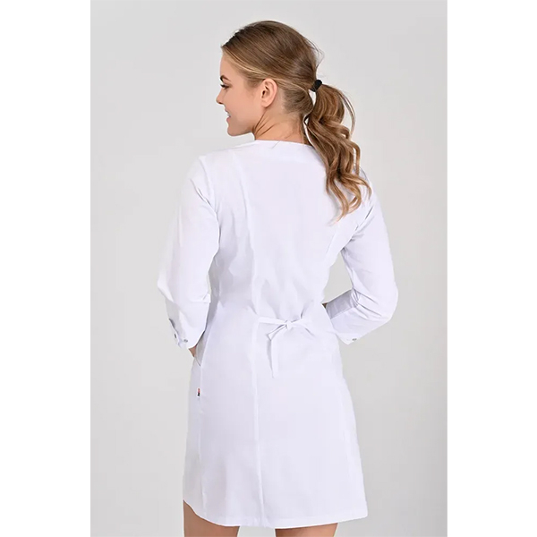 Медицинский женский халат Варна Topline (белый 3/4, красная кнопка) 2 Toros Медицинский женский халат Варна Topline (белый 3/4, красная кнопка) 2
