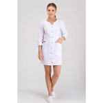 Медицинский женский халат Варна Topline (белый 3/4, красная кнопка) 3 Toros Медицинский женский халат Варна Topline (белый 3/4, красная кнопка) 3