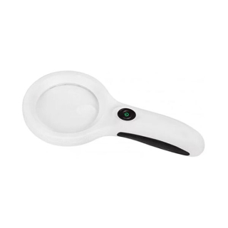 Лупа ручна з LED і UV-підсвічуванням Ridni RD-9587, 3x збільшення (d-75 мм)