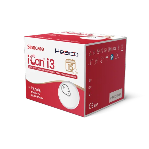 Сенсор безперервного моніторингу глюкози CGM Sinocare Heaco iCan i3