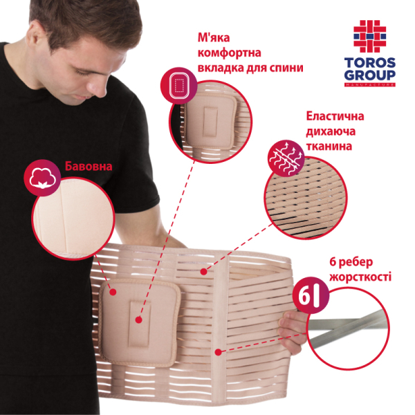 Бандаж підтримуючий жорсткий, пористий Тип 213-П 7