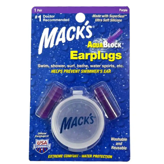 Беруші MACK`S AquaBlock #1112 силіконові м'які (захист від води), фіолетові, 1 пара