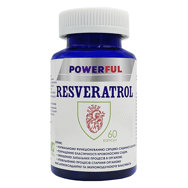 Ресвератрол Powerful Resveratrol, капсули №60