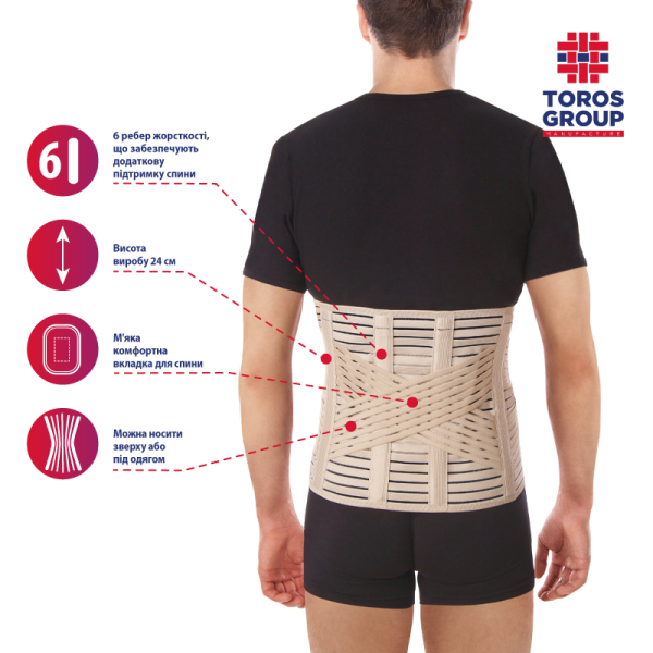 Бандаж підтримуючий жорсткий, пористий Тип 213-П 10