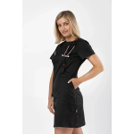 Медична сукня Марокко Topline (чорна, короткий рукав, червона кнопка) 2