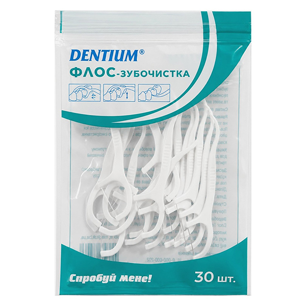 Флос-зубочистка DENTIUM, 30 шт
