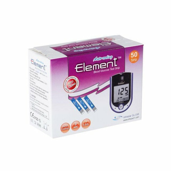 Тест-смужки Element для визначення глюкози в крові (50 шт)