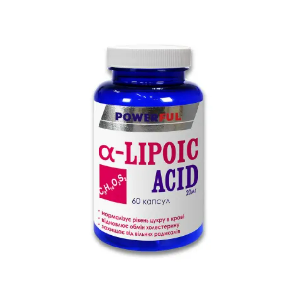 Альфа-ліпоєва кислота POWERFUL 60 капсул по 1000 мг