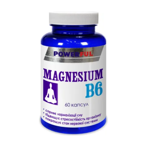 Магнезіум B6 POWERFUL 60 капсул по 1000 мг