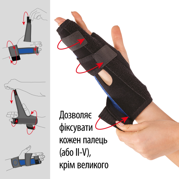 Бандаж (ортез) для кисті руки неопреновий універсальний Toros-Group, Тип 556 (чорний) 3