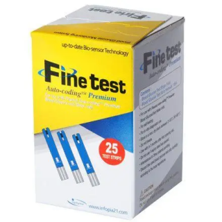 Тест-смужки для електронного вимірювання рівня глюкози в крові №25,  Fine test premium