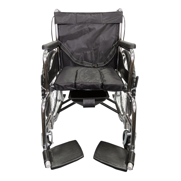 Візок інвалідний з низькими пневматичними шинами, складний (з санітарним оснащенням), тип 1044