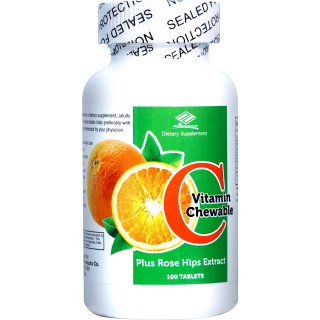 Вітамін С NU-HEALTH з шипшиною №100 жувальні таблетки